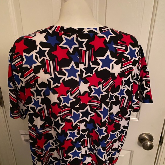 LIBERTY PARK TSHIRT blouse tie front patriotic July 4th RED,WHITE,BLUE Med - Picture 2 of 5
